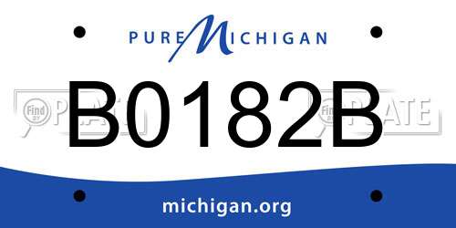 B0182B Michigan License Plate