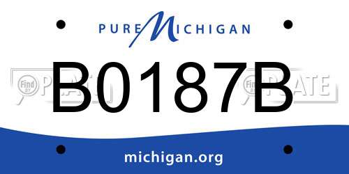 B0187B Michigan License Plate