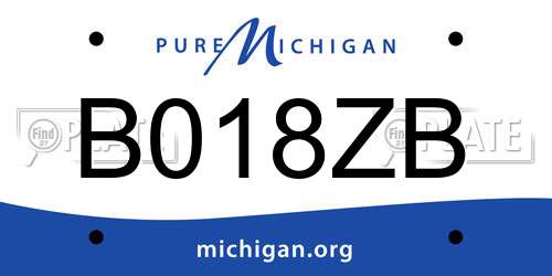 B018ZB Michigan License Plate