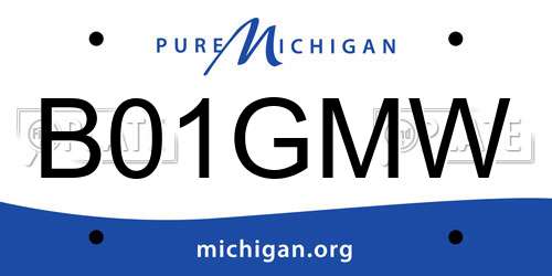 B01GMW Michigan License Plate