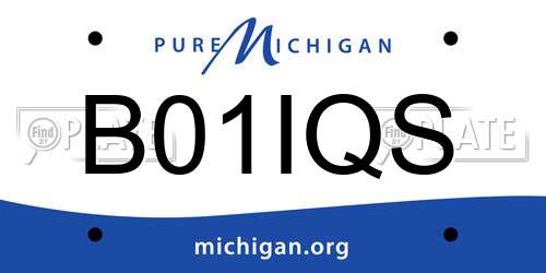 B01IQS Michigan License Plate
