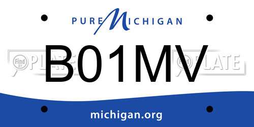 B01MV Michigan License Plate