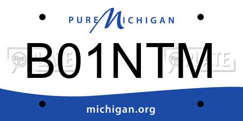 B01NTM Michigan License Plate