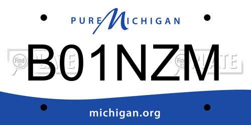 B01NZM Michigan License Plate