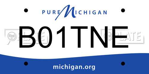 B01TNE Michigan License Plate