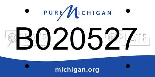 B020527 Michigan License Plate