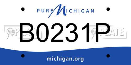 B0231P Michigan License Plate