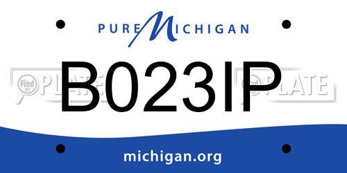 B023IP Michigan License Plate