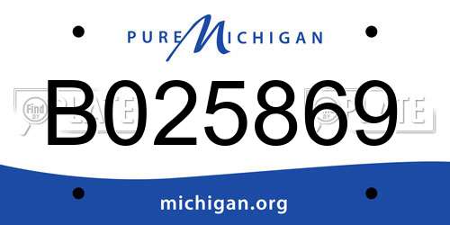 B025869 Michigan License Plate