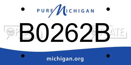 B0262B Michigan License Plate