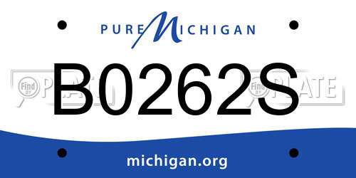 B0262S Michigan License Plate
