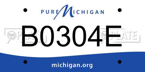 B0304E Michigan License Plate