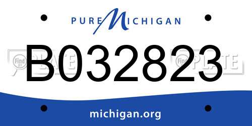 B032823 Michigan License Plate