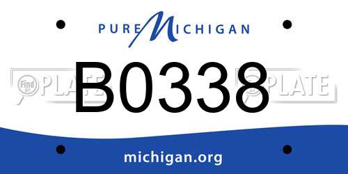 B0338 Michigan License Plate