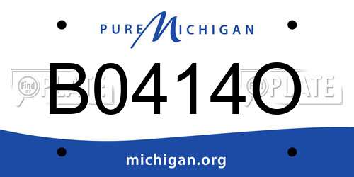 B0414O Michigan License Plate