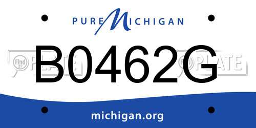B0462G Michigan License Plate