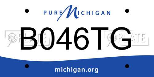 B046TG Michigan License Plate