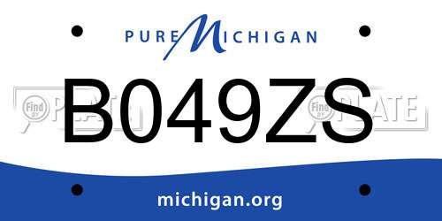B049ZS Michigan License Plate