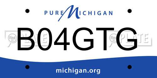 B04GTG Michigan License Plate