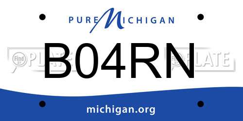 B04RN Michigan License Plate