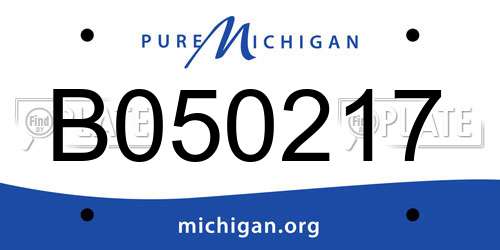 B050217 Michigan License Plate
