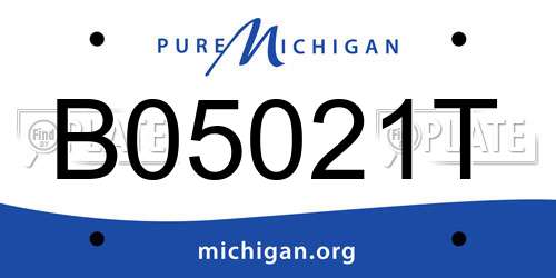 B05021T Michigan License Plate