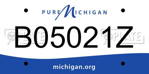 B05021Z Michigan License Plate