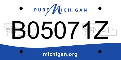 B05071Z Michigan License Plate