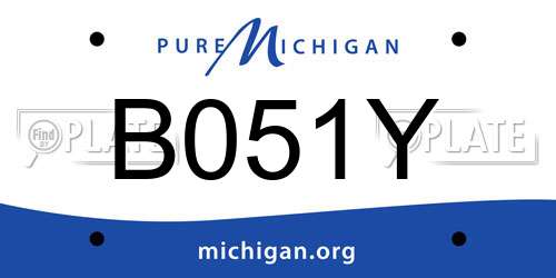 B051Y Michigan License Plate
