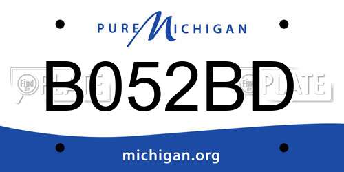 B052BD Michigan License Plate