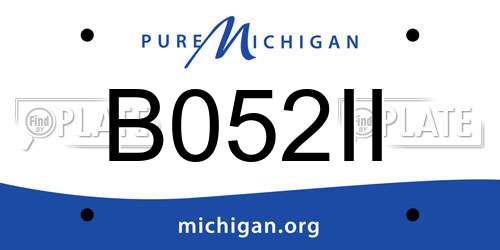 B052II Michigan License Plate