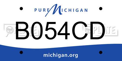 B054CD Michigan License Plate