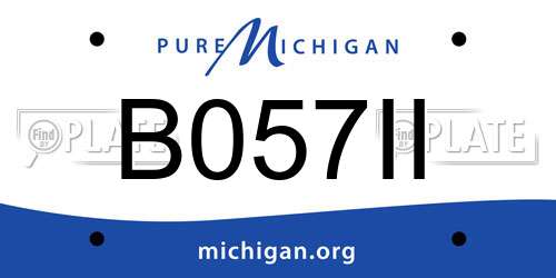 B057II Michigan License Plate
