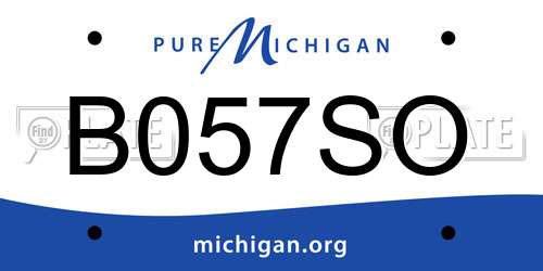 B057SO Michigan License Plate