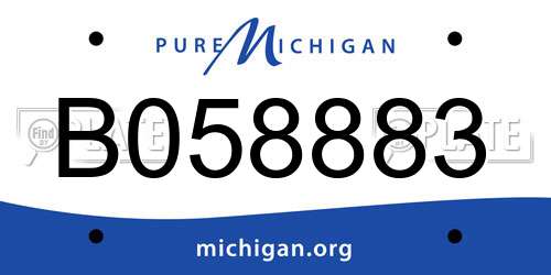 B058883 Michigan License Plate