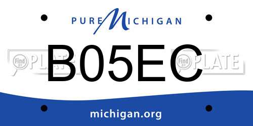 B05EC Michigan License Plate