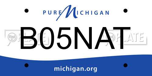 B05NAT Michigan License Plate