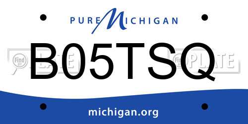B05TSQ Michigan License Plate