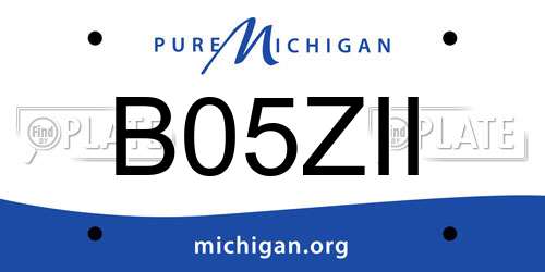 B05ZII Michigan License Plate