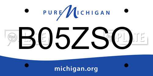 B05ZSO Michigan License Plate