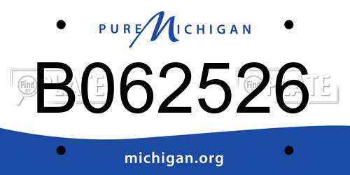 B062526 Michigan License Plate