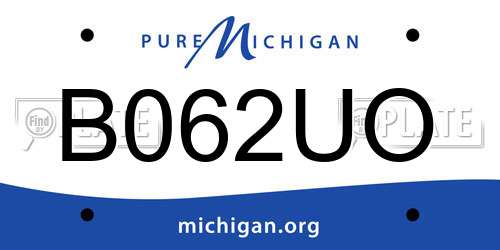 B062UO Michigan License Plate