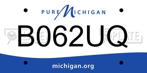 B062UQ Michigan License Plate