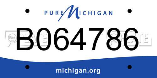 B064786 Michigan License Plate
