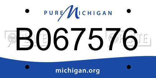 B067576 Michigan License Plate