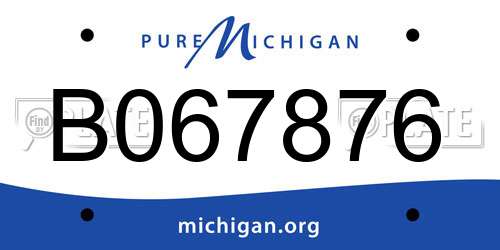 B067876 Michigan License Plate