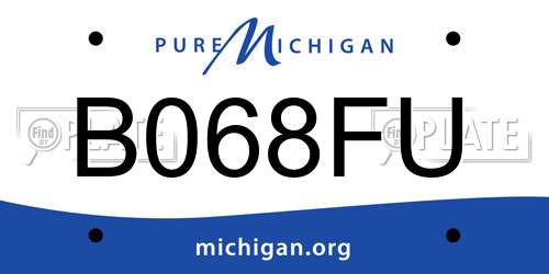 B068FU Michigan License Plate