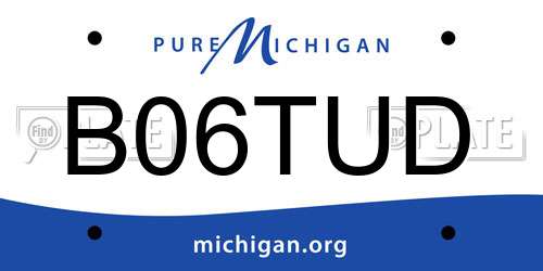 B06TUD Michigan License Plate