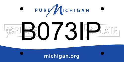 B073IP Michigan License Plate