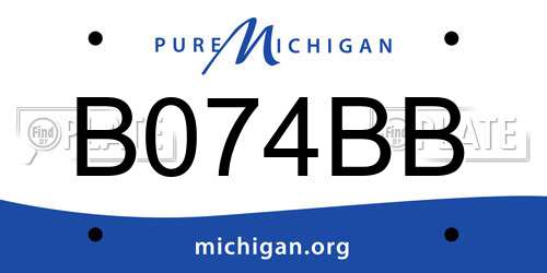 B074BB Michigan License Plate